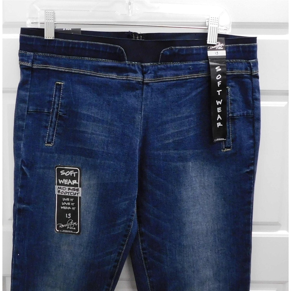 New Revolution by Revolt Mid‎ Rise Bootcut Stretch Jeans sz 13 - Picture 4 of 7